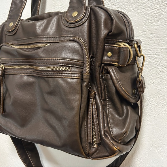 VINTAGE Elegant Brown Leather Tote Bag - Picture 7 of 8